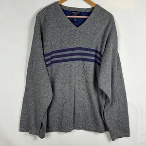 NWOT‎ American Eagle Mens Ramie Pullover Sweater XXL Grey V-neck Classic Preppy